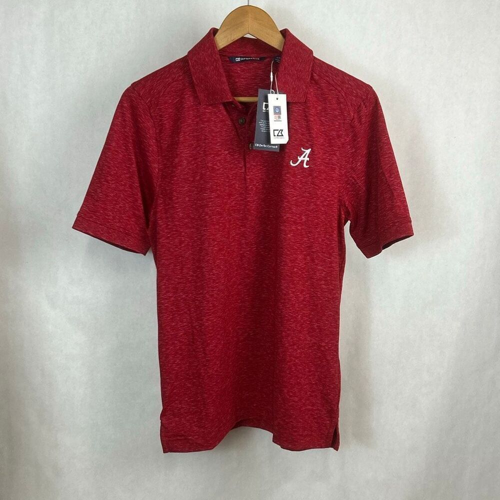 Cutter & Buck Men's Red Heather Polo with White 'A' Logo